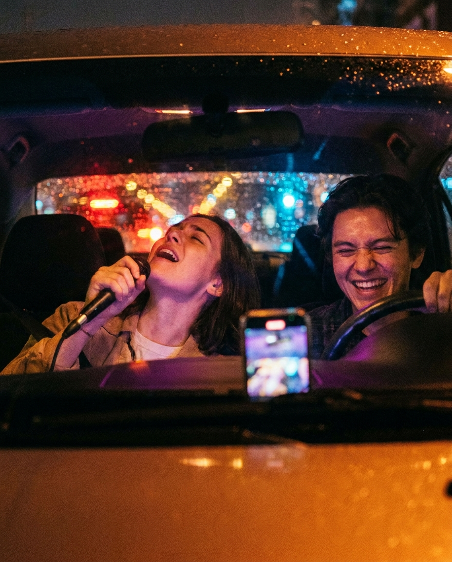 Singing on a night drive