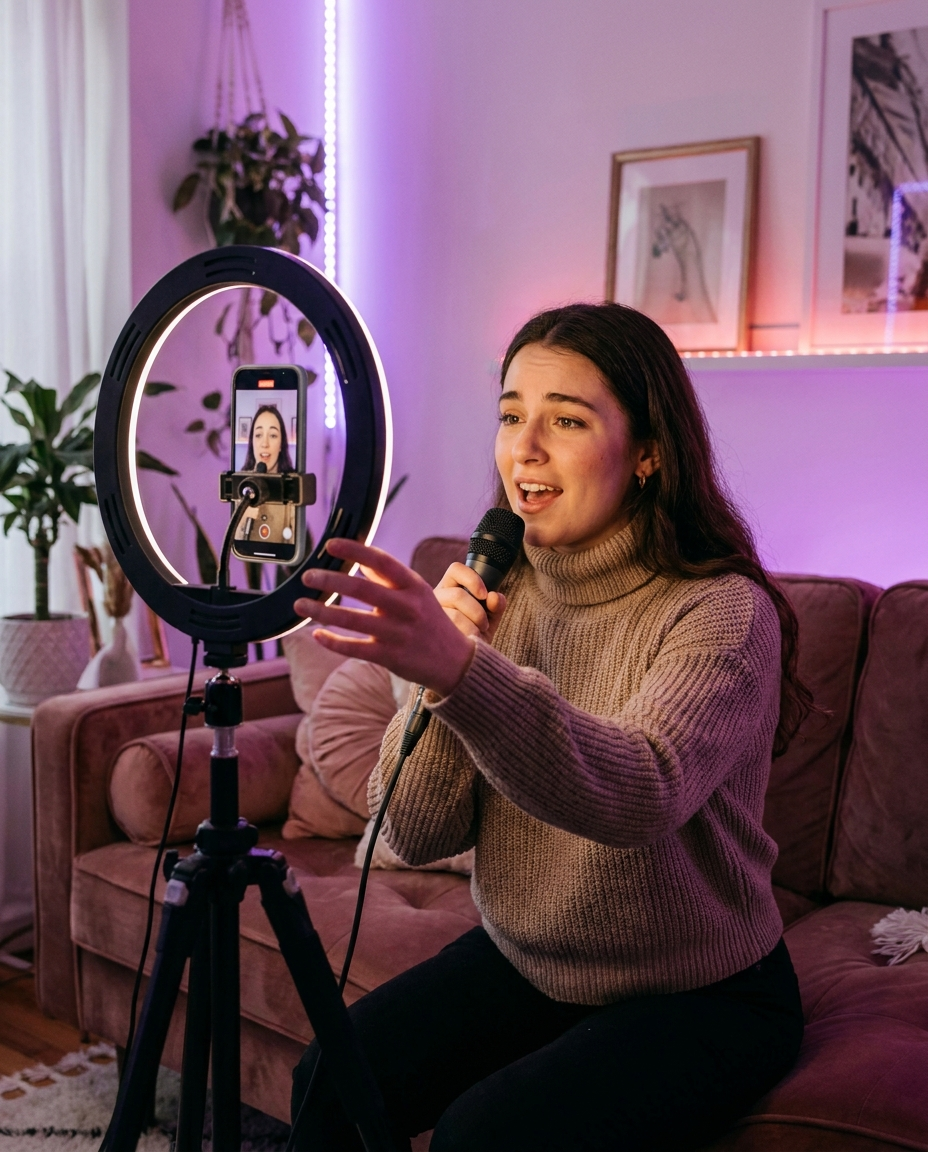 Volmix creator shooting a video take